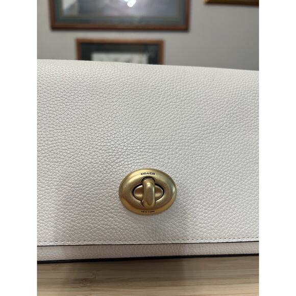 Coach Crosstown Crossbody Cream Pebble Bag Gold Chalk - Picture 6 of 14
